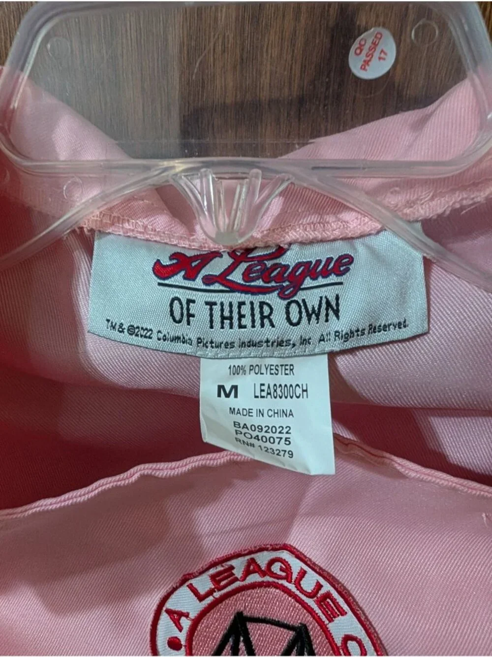 A League Of Their Own Pink Girls Costume Dress Medium 100% Polyester
